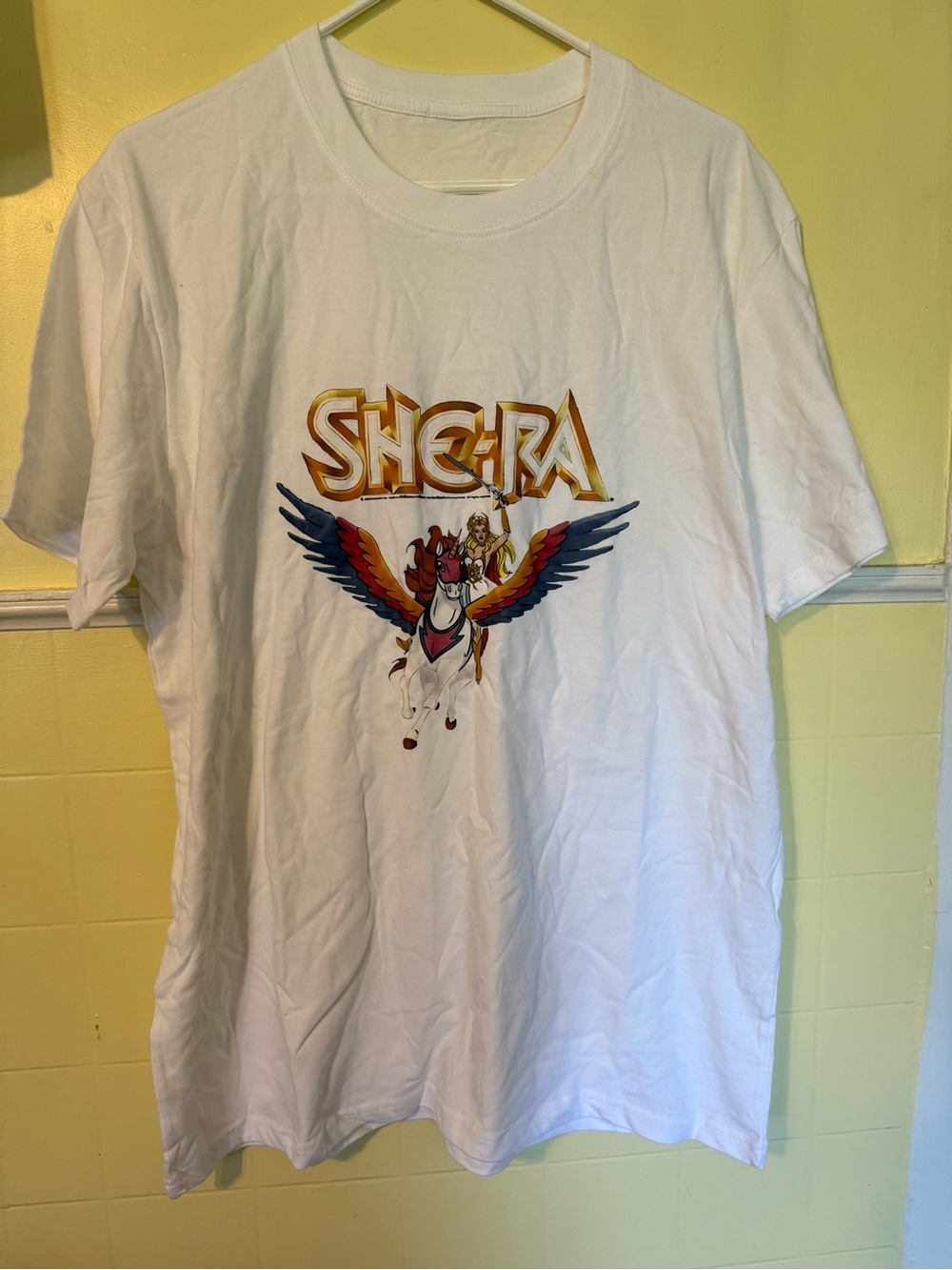 SHEIN White Graphic Tee with Multicolor She-Ra Print